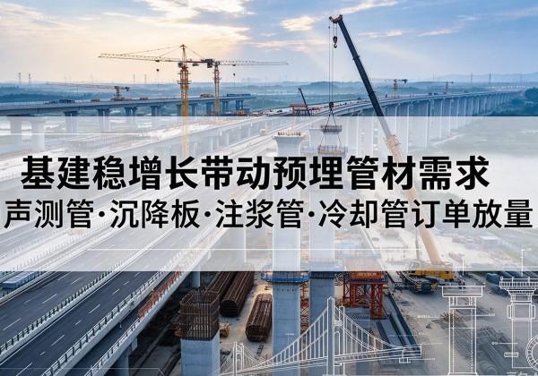 塔城基建稳增长带动预埋监测管材需求，声测管、沉降板、注浆管订单持续放量